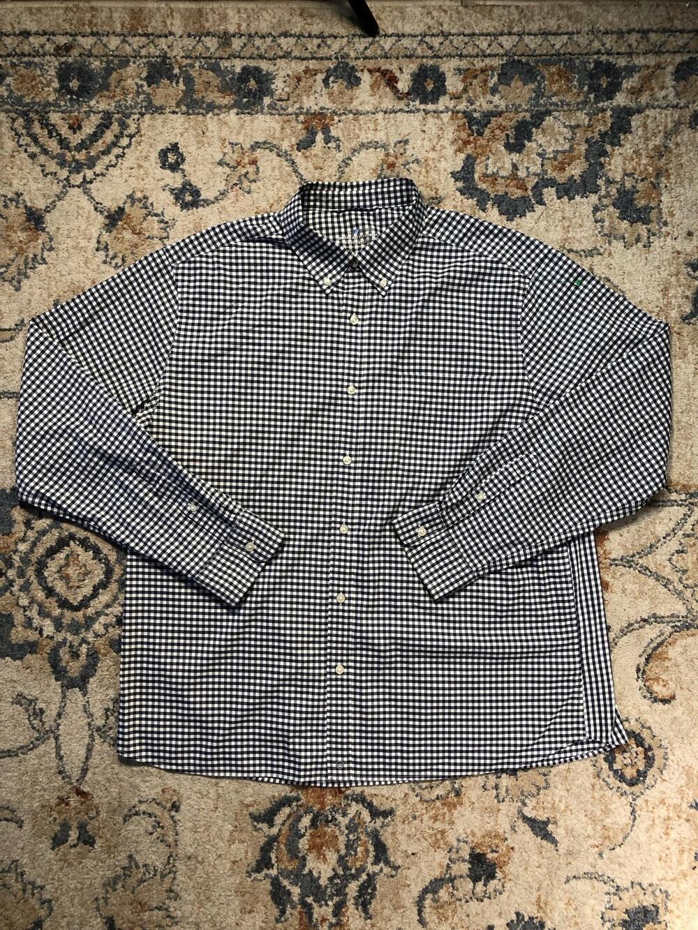 Vineyard Vines Shirt Mens XL Blue Check Long Sleeve Button Down Stretch OTG